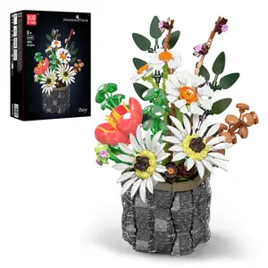 Mould King 24107 Chrysanthemum Artificial Simulation Flower Building Block Toy 1157 pieces Decoration Set