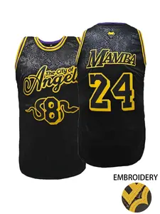 Men's Legend Basketball 8 24 Black Snakeskin MAMBA Stylish Jersey Trending K0be Tribute Jersey Lightweight Performance Top Streetball & Gym Wear, Birthday Gifts Basketball Fans