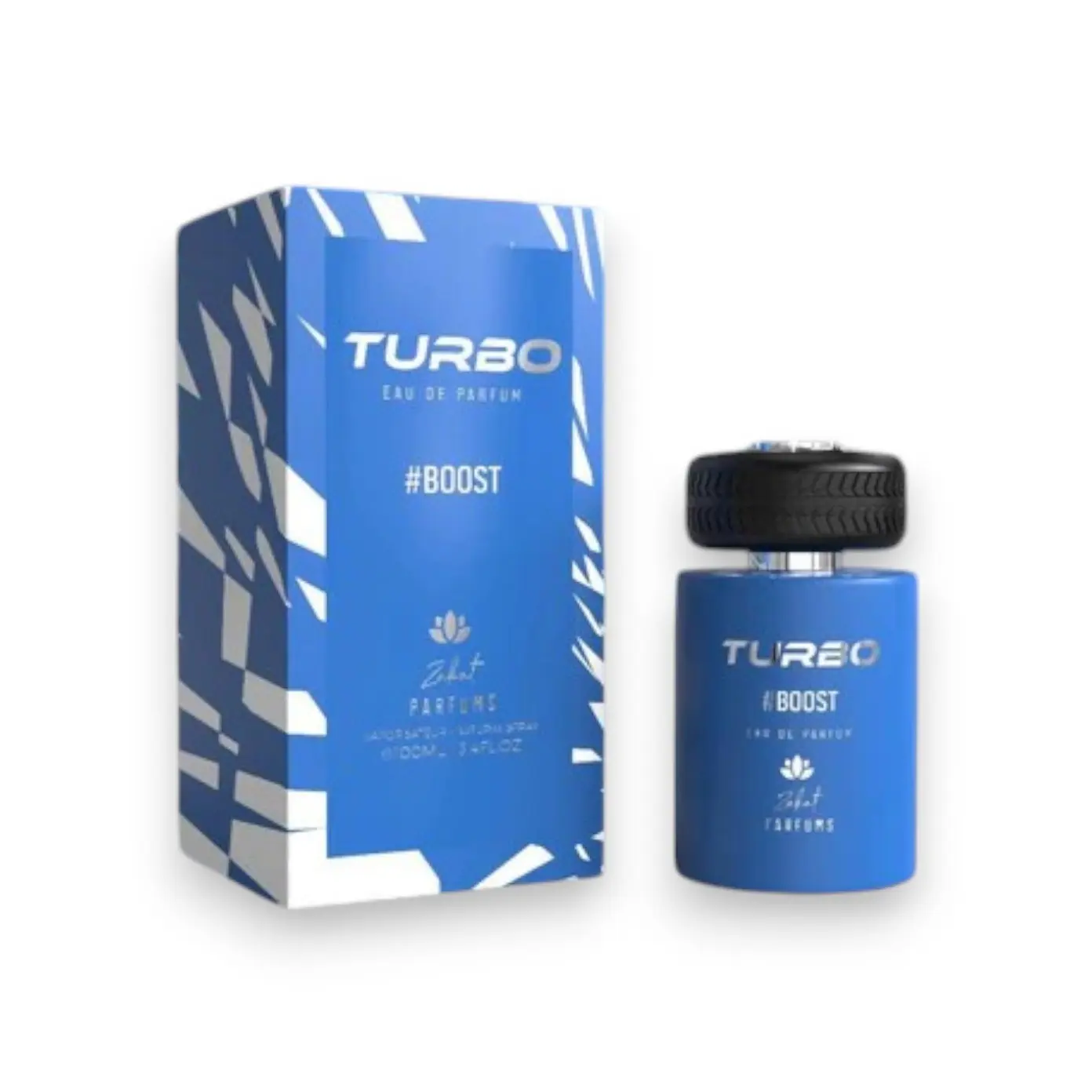 Zakat Parfums Turbo #BOOST Unisex Wood-Infused Alcohol Base Eau De Parfum, 100 ml-3.4 fl oz Single Bottle, with Mint, White Cedar and Tonka Bean Notes