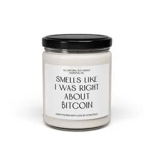 Smells Like Bitcoin Candle Gift for Crypto Trader, Best Friend Birthday Gifts Bitcoin Soy Candle Cryptocurrency Funny Gift