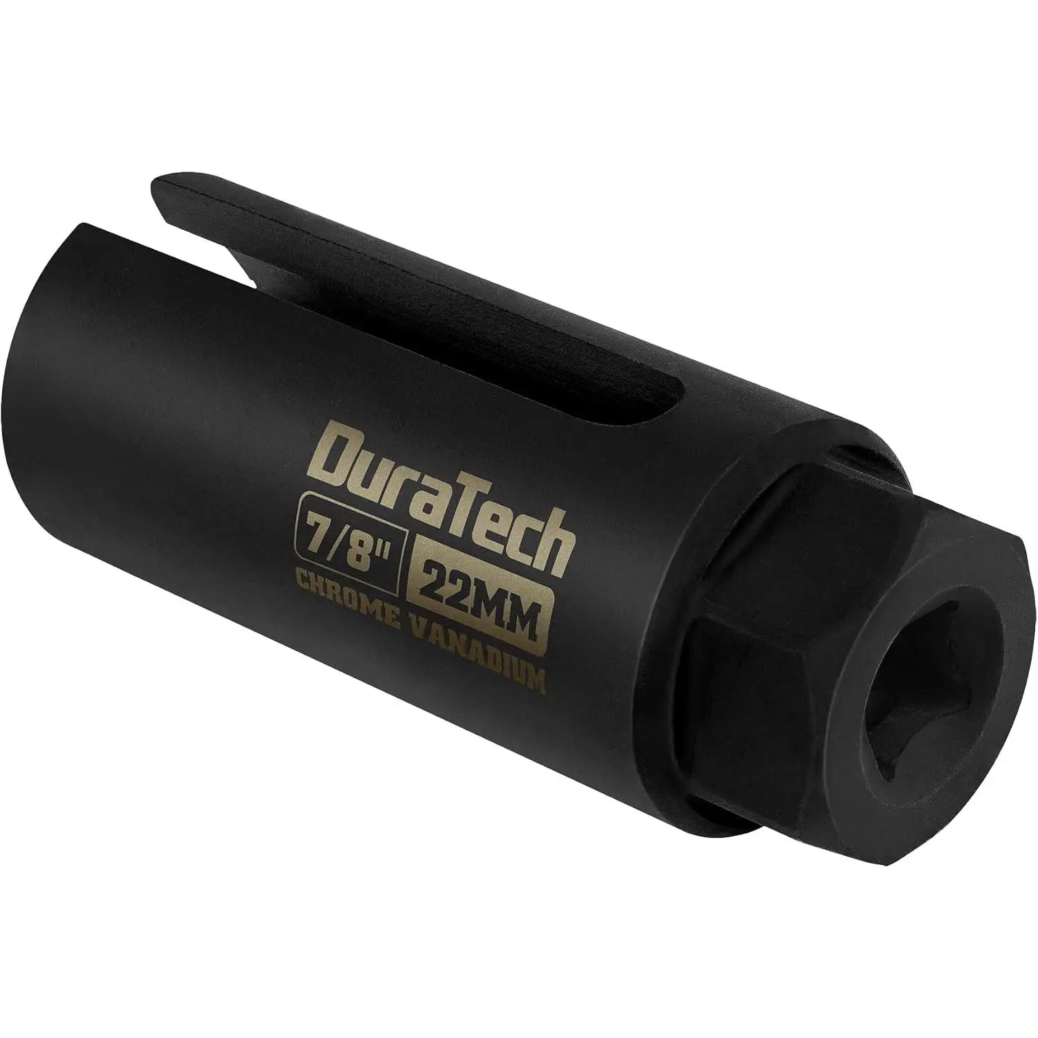 DURATECH 3/8"-Drive 7/8"(22mm) O2 Oxygen Sensor Socket, Chrome-Vanadium Steel Build, Side Wire Gate, Square Hole Design for Easy Sensor Installation (Inch/MM Compatible)