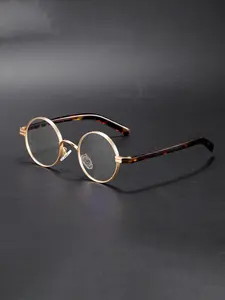 Fashion Metal Round Frame Glasses, Anti-Blue Light, Vintage Punk Style, Unisex, Suitable for Travel, Beach, Music Festivals, Parties
