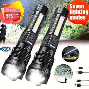 Flashlight/Camping Light/Emergency Light Rechargeable Flashlight USB-C Flashlight Works with Hurricane Season Gear Outdoor