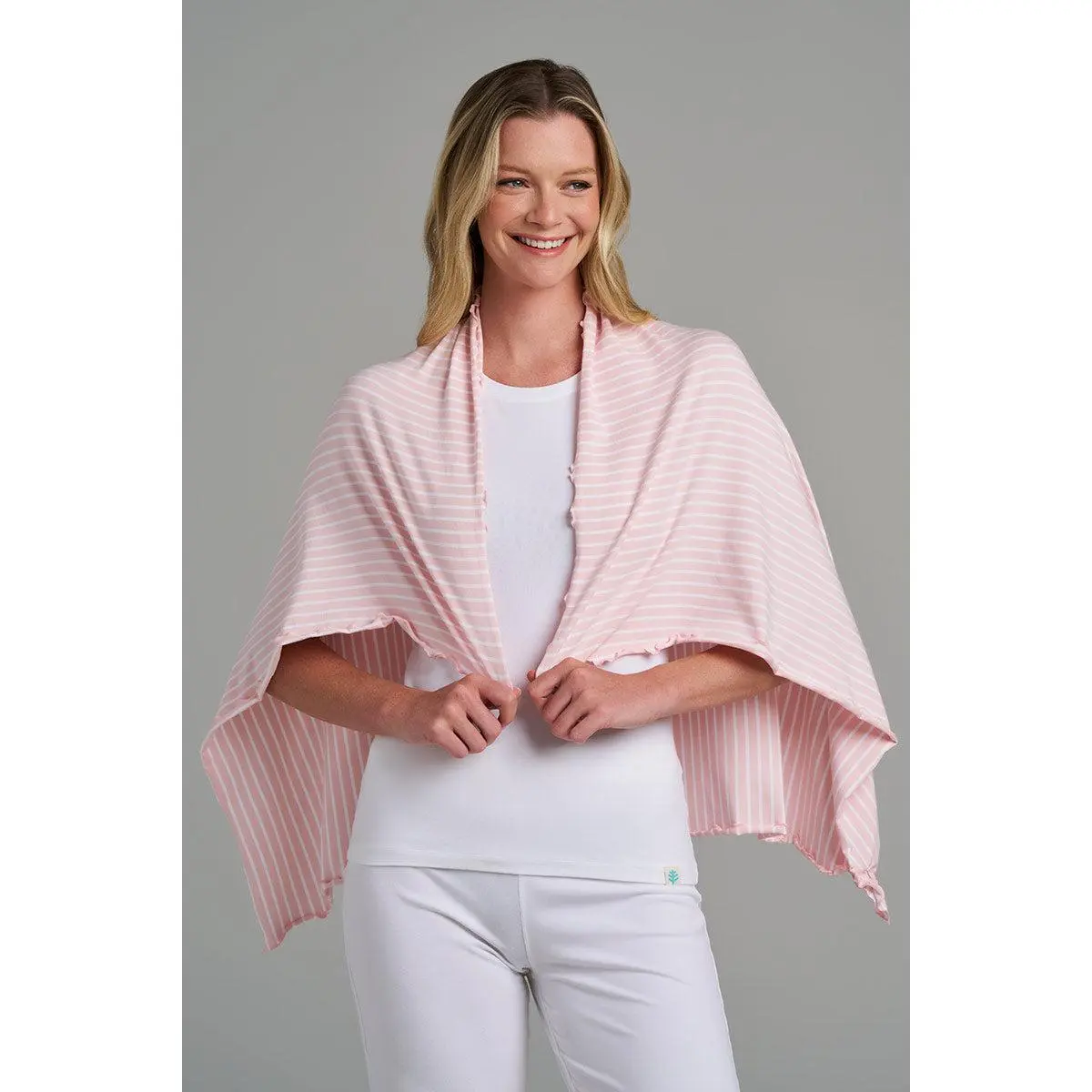 Women's Savannah Sun Blanket | Soft Pink/White Stripe