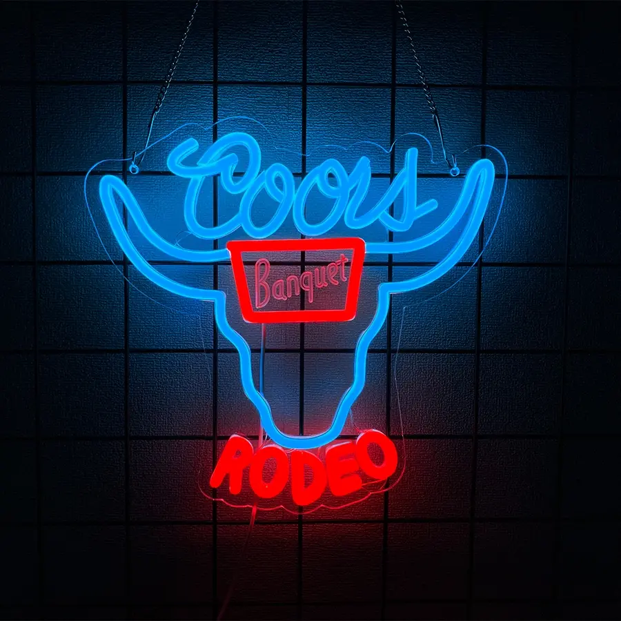 Beer Neon Sign Western Rodeo Neon Light Signs for Wall Decor Cowboy Neon Sign for Man Cave Home Bar Beer Club Pub Bistro