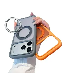 【New】360° Rotatable Magnetic Kickstand Case for iPhone 12 13 14 15 16 17 Pro/Pro Max/Plus/Air, Skin-Friendly Matte Finish with Large Cutout, Full Body Shockproof Protective Phone Cover, Perfect Gift for Her/Him Rotating