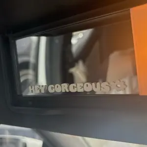 Car Mirror Sticker | Motivational Sticker for Car | Passenger Princess Car Sticker | Car Accessory | Car Vinyl | Cute Car Sticker for Mirror | Hey Gorgeous Sticker | Sticker for Car Mirror