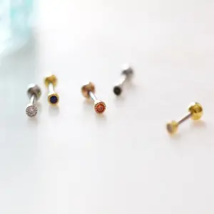3mm Cartilage Earring • Simple Cartilage Stud • Tiny Medusa Jewelry • Small Tragus Helix Earring • Threadless Pushback Forward Helix Studs