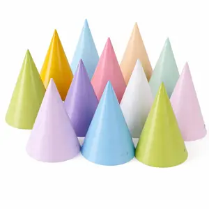 Pre-Assembled Pastel Party Hats for Kids, Birthday Party Hats for Stuffed Animal