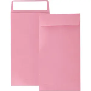 100 Pack Pink Cash Envelopes 3.5 x 6.5 inch, Self Seal Coin Envelopes for Savings Plan, Money Envelopes for Cash, Coin, Check, Small Items, Credit Card, Seeds