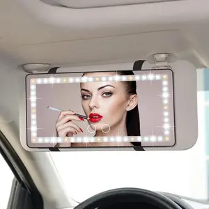 Car Sun Visor Vanity Mirror With 3 Lighting Modes Clip-TikTokShopBlackFriday On Rearview Sunshade Makeup Mirror 8 Hours Of Use After One Charge Automotive Interior