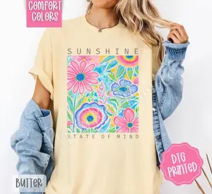 Sunshine State of Mind Comfort Colors Shirt, Cute Summer Tshirt, Trendy Women's Tee, Gift for Her TRW
