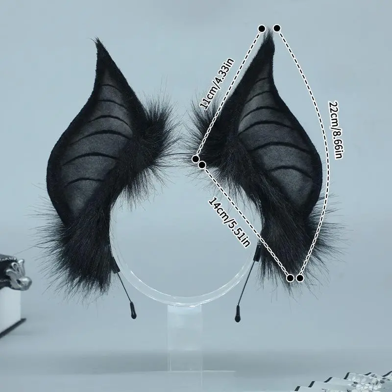 Women's Synthetic Bat Animal Ear Headmask - 1 Count Party Supplies, Novelty Headband Accessory for Cosplay, Twilight Masquerade Events, Accessories