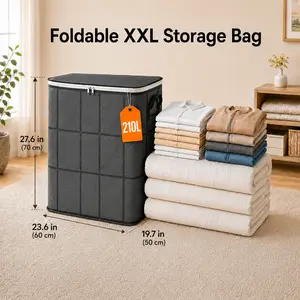 210L Extra Large Heavy Duty Moving Bags with Backpack Straps & Reinforced Handles, Dustproof Storage Bags for Clothes, Bedding & Travel, Zipper Closure Organizer for College Dorm, Closet and Home Organization