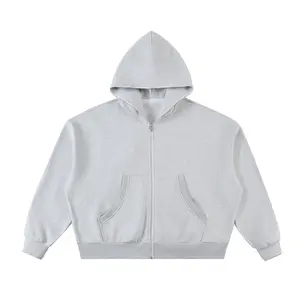 Kored Exclusive Fleeced Full-Zip Boxy Hoodie - Light Grey Version - FREE SHIPPING FOR SUBSCRIBERS