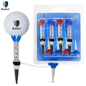 Caiton 4Pcs golf tees - Magnetic golf tees with 8-claw design, can stably support golf balls with a height of 80 mm/3.14 inches. The magnetic structure is easy to use, durable golf practice equipment, practical golf accessories.