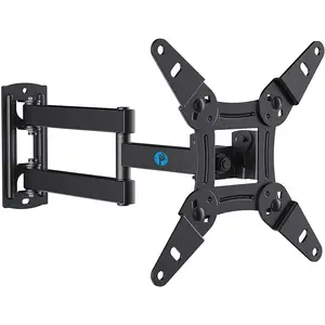 Full Motion TV Monitor Wall Mount Bracket Swivel Tilt Extension Rotation for Echo Show 21/15 and Most 13-42 Inch LED LCD Flat Curved Screen TVs & Monitors, Max VESA 200x200mm up to 44lbs