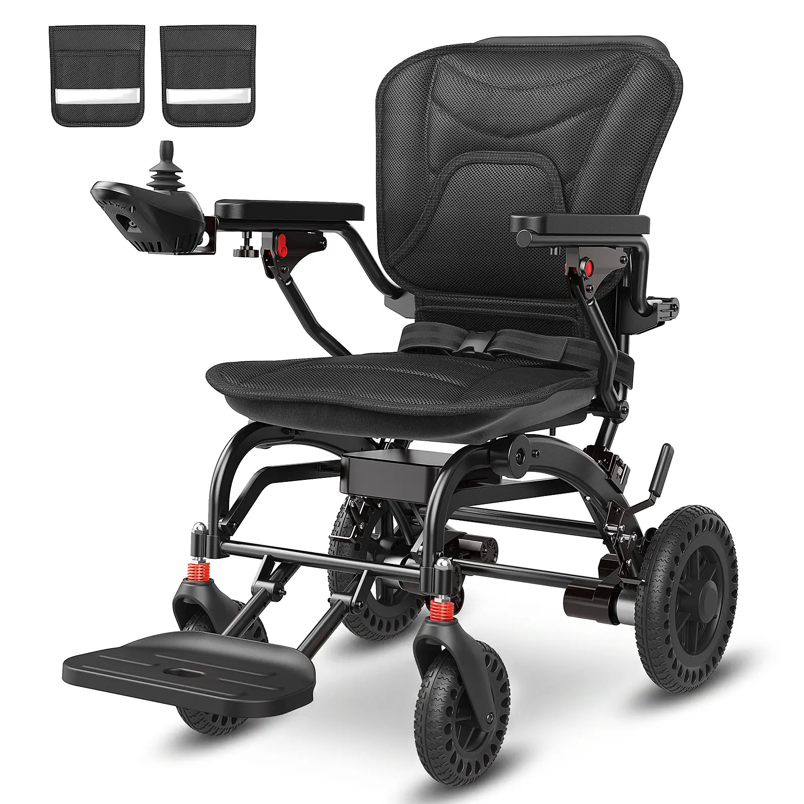 wiftEco Electric Wheelchair for Adults - Lightweight Ultralight Aluminum Frame Mobility Aid, 3-Second Compact Fold, 350 lbs Capacity, All-Terrain Use, Easy Transport & Storage