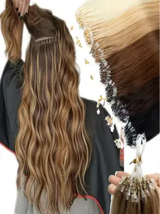 Micro Loop Fishline Real Human Hair Extensions, Natural Look, Easy Installation, High-Quality Material, Perfect for Daily Use