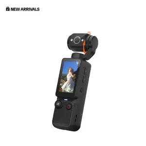 HD Video Recorder , Handheld Stabilizer Pocket Camera, Full Body Camera for Vlogging, Travel & Daily Life Recording, USB Rechargeable, Black, Vlogging Camera, Modern Gadget, Durable Construction, Camcorder