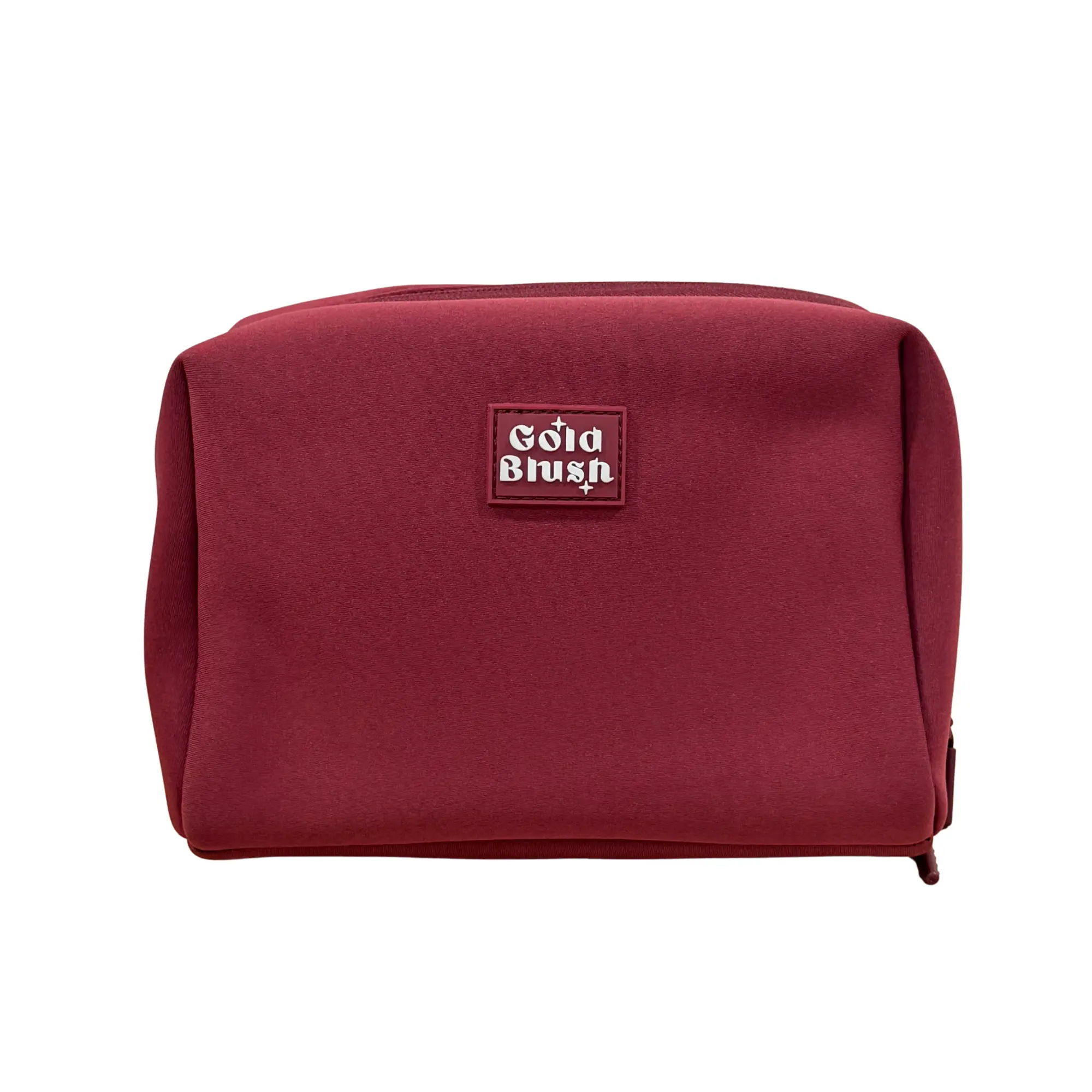 Solid Burgundy Cosmetic Bag