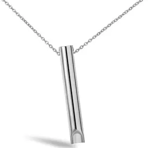Mindfulness Necklace for Women Relieve Anxiety and Reduce Stress, Relaxing Meditation Calming Whistle Gift, Stainless Steel Stress Relieving Tool for Wedding Engagement Daily Use