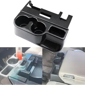 Carbon Fiber Cup Holder Attachment for Center Console| Compatible with 1998-2001 Dodge Ram 1500 2500 3500 Truck| Replaces 41019 SS281AZAA Front Seat Add-On Cupholder Tray Insert
