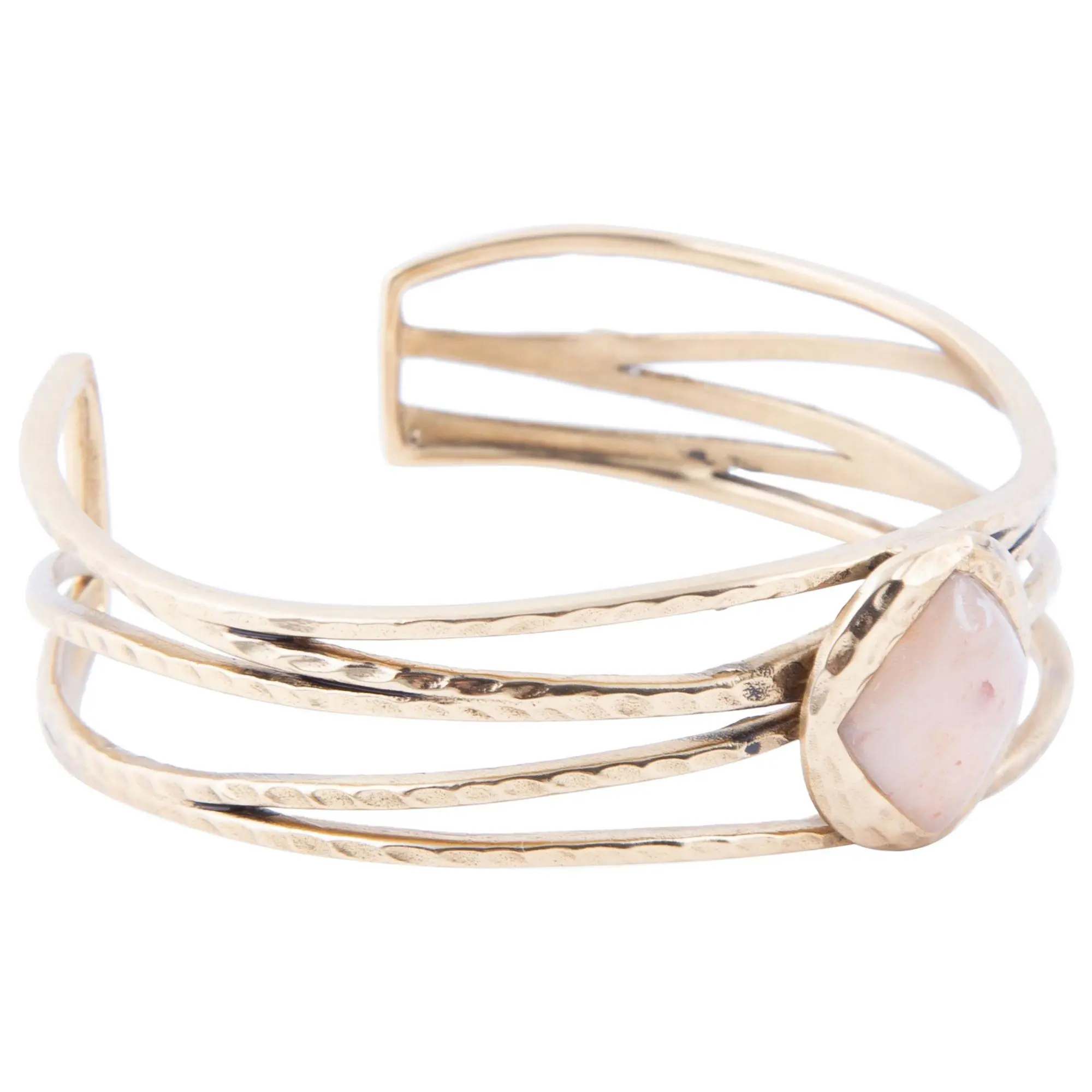 Barse Artisan Crafted Bronze Peach Moonstone Cuff