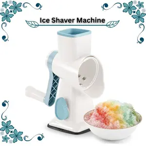 STYRKE Portable Premium Ice Shaver Machine – Manual Hand Crank Snow Cone Maker, Quick Shaved Ice Crusher with Suction Base, Fits All Ice Cubes-perfect  summer Gift