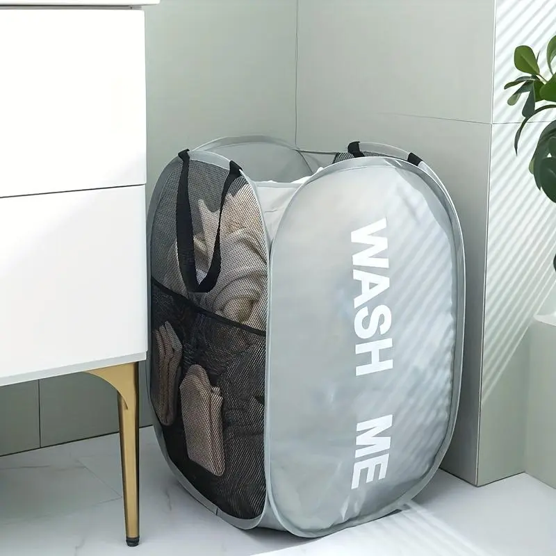 Foldable Laundry Basket, 1 Count Portable Fabric Dirty Clothes and Linen Storage Basket, Multi-compartment Rectangular Storage Basket for Various Room Types, Collapsible Laundry Hamper, Folding Laundry Basket, Clothes Baskets