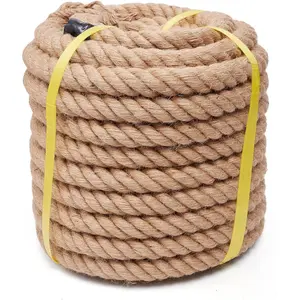 Jute Rope Heavy Duty 2 Inch 50 ,   Rope, Twisted  Rope for Crafts, Gardening, Bundling, Climbing, Hammock, Nautical rope, Tug of War rope, Railings,  Decorating (2 Inchx50 )