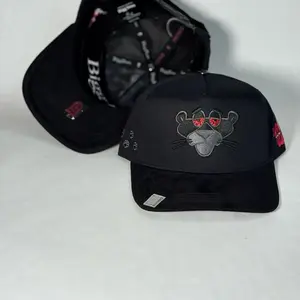 Black Hat with Panther Face Logo - Detailed View of Product Item