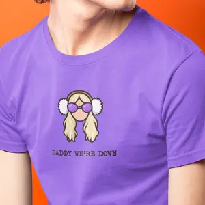 Souki Pop Daddy We're Down Graphic Tee Just Friends Inspired Ultra Soft Cotton Blend Crew Neck Short Sleeve Unisex Fit Perfect for Brunch Movie Nights