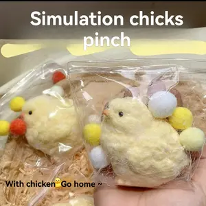 Easter Cute Silicone Chicken Ornament, Adorable Plush Chick Figurine, Q-Ball Texture, Spring Desk Decoration, Holiday Joy Gift