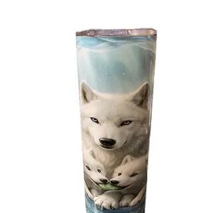 Wolf Family 20oz Tumbler - Reusable Drinkware with Unique Wolf Design, Ideal for Everyday Use