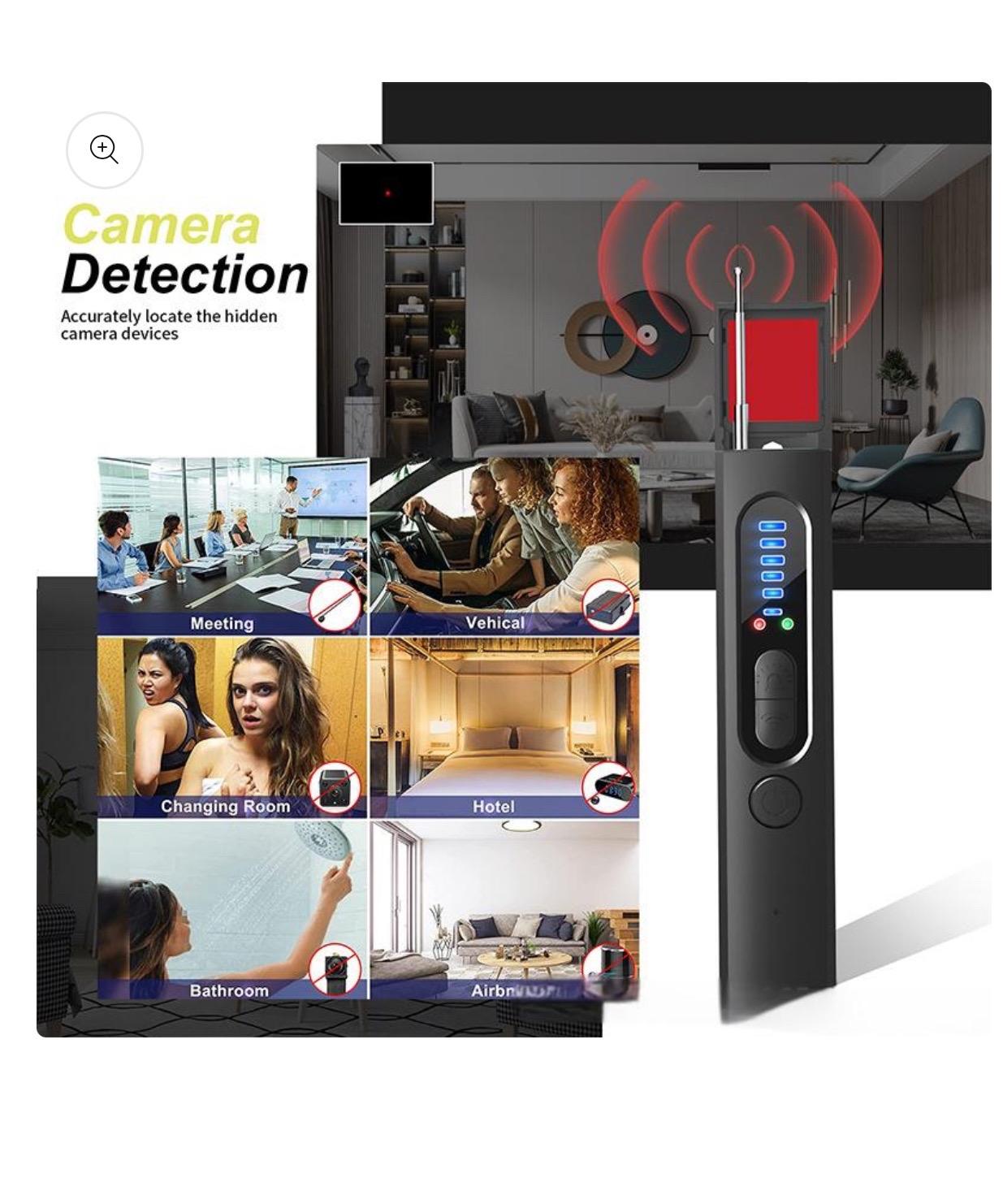 Amorom Hidden Camera Detector Anti-Spy Car Gps Tracker Location Detector Bug Rf Signal Scanner Finder Gadget