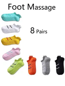 8 Pairs Foot Massage Socks, Sports Invisible Socks, Comfortable Buffering, Suitable for Running Walking Yoga, Unisex