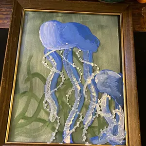 Glass frame jelly fish