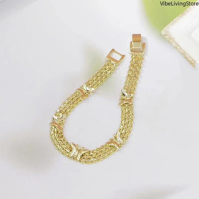 Dainty Butterfly Bag Charm and Multi-Layer Bracelet for Women, Trendy Fashion Jewelry, Best Friend Gift for Daily Wear, Fashion Jewelry Accessories, Stackable Bracelet, Exquisite Trendy Bracelet