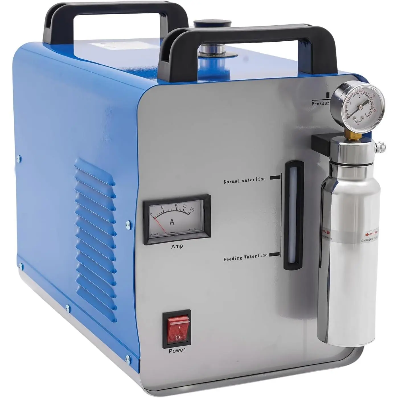 High-Power 95L/H HHO Oxygen-Hydrogen Generator Water Welder, 300W/400W AC 110V 1.5A Iron+SS Heavy-Duty Tool with 304 Stainless Steel Flame Gun, 3 Flame Nozzles, Power Cord, Acrylic Polisher & Overpressure Safe Function, Flame Torch Gun, Tabletop Mount