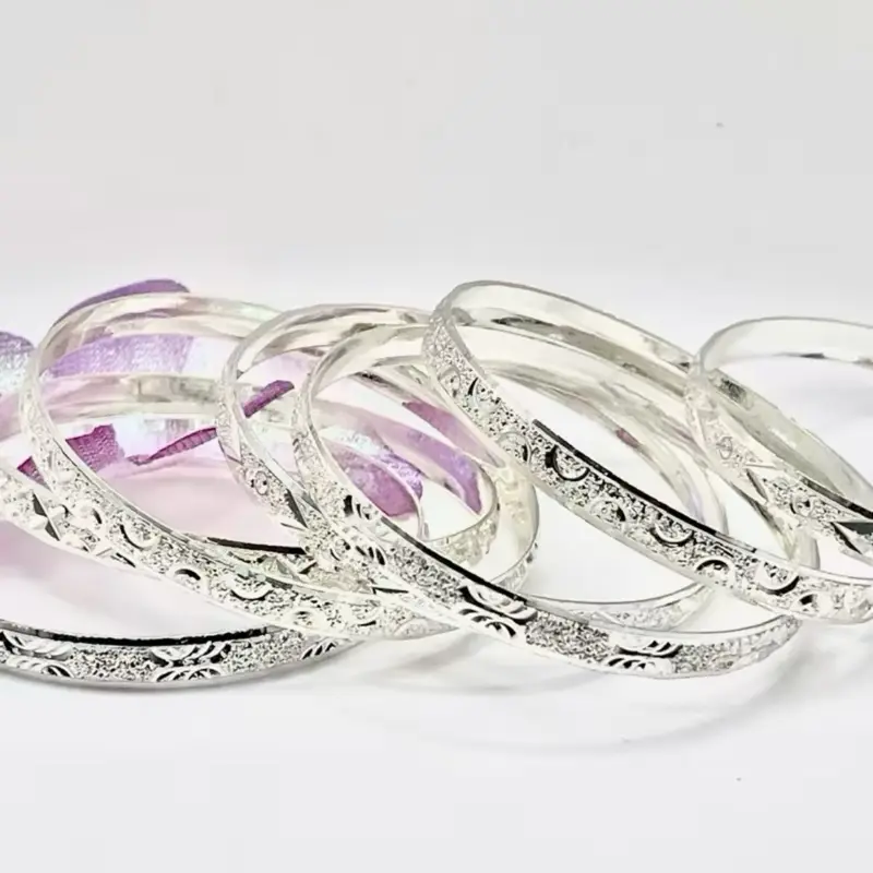 Gold Filled Ladies' 4 Set Bangles Bracelets Pulsera Oro Laminado Fashion Jewelry Bangles Bracelets with Intricate Designs