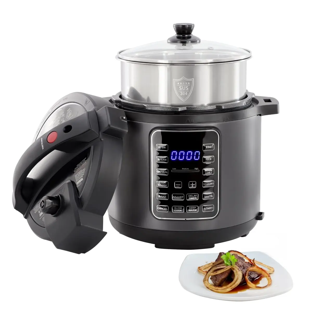Megachef MCPR-2700 6 qt. 11-in-1 Electric Pressure Multi-Cooker with Stainless Steel Crock
