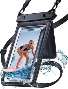 [Added Small Pocket] Waterproof Phone Pouch with Lanyard - Double Bag for iPhone 15/14/13 Pro/Pro Max/Plus, Galaxy 24/23, Fits Up to 7.5" with Case, Perfect for the Beach
