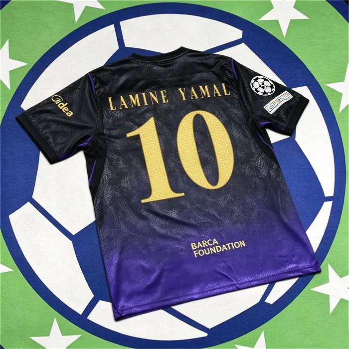 2026 2027 Away Black Yamal 10# Short sleeve Soccer jersey