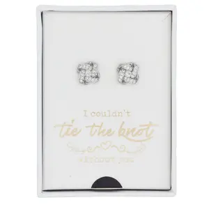 Bridesmaids Silver Stud Earrings Gift Set- Silver