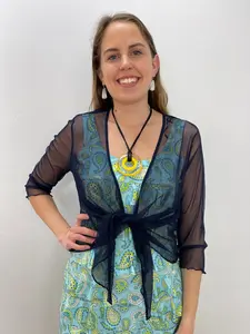 Navy Mesh Bolero Jacket