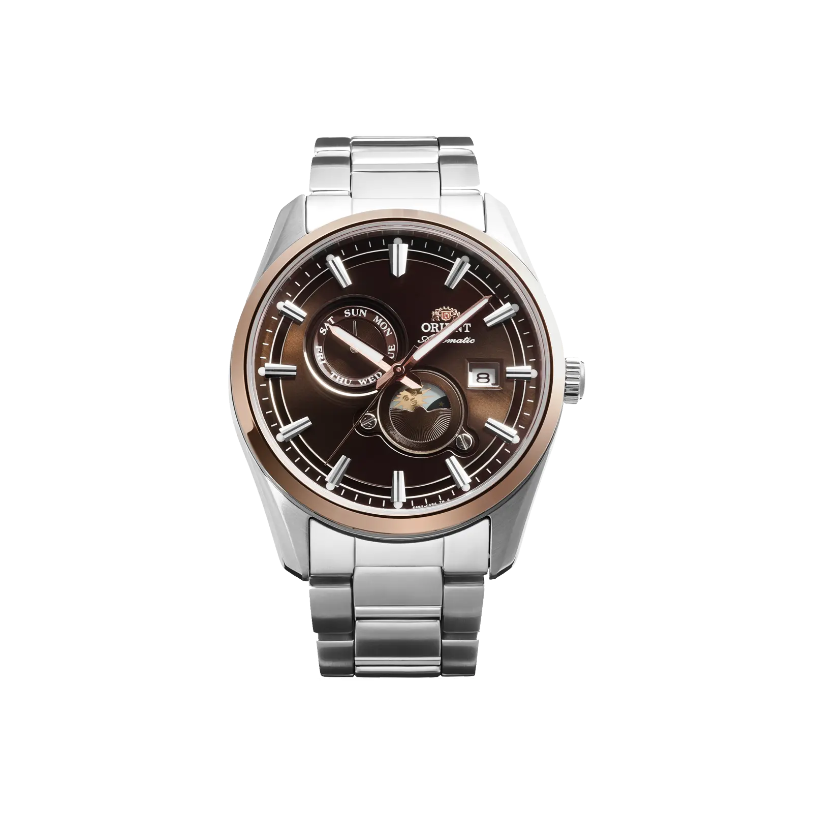 Orient Stretto Day & Night | Automatic / Hand-Winding | 41.5 mm Dress Watch | Sapphire Crystal | Brown Dial, RA-AK0313Y30B