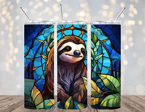 20 OZ SLOTH DESIGNS 6 OPTIONS INSULATED SKINNY TUMBLER W/ STRAW