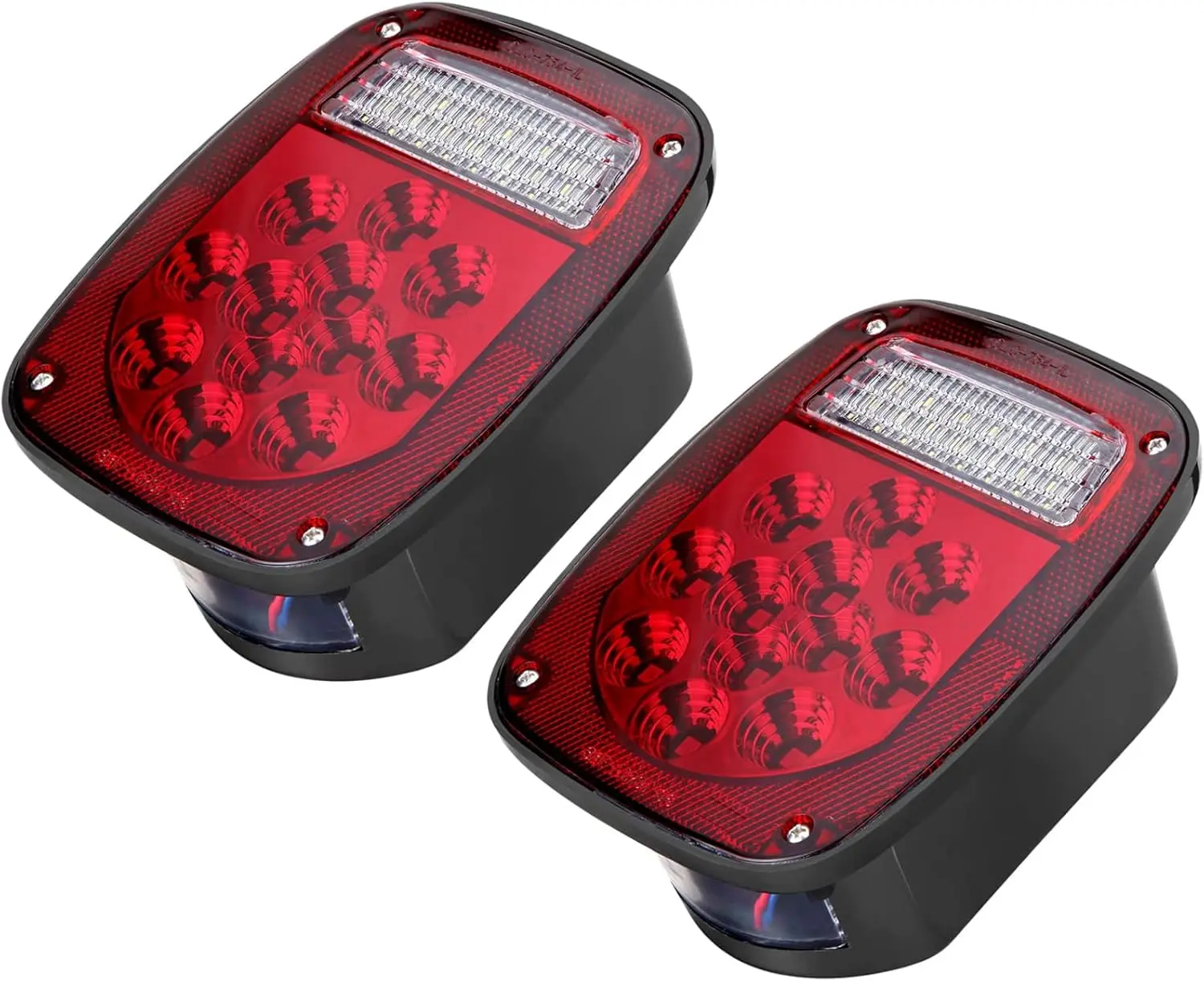 RV Tail Lights with 39 LED Stop Turn Backup Lights, 2 Pack | Combines Stop, Turn, Tail, Reverse and License Plate Functions for Bright Rear Visibility on RVs and Trailers