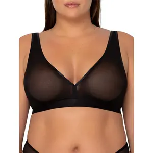 Women's Sheer Mesh Plunge Bralette